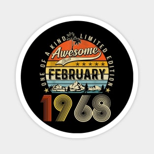 Awesome Since February 1968 Vintage 55th Birthday Magnet